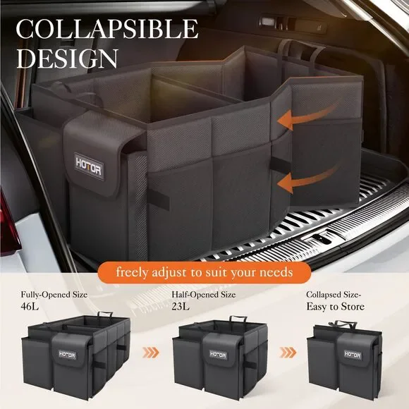 HOTOR Trunk Organizer for Car - Large-Capacity Car Organizer, Foldable Trunk org - Picture 5 of 7